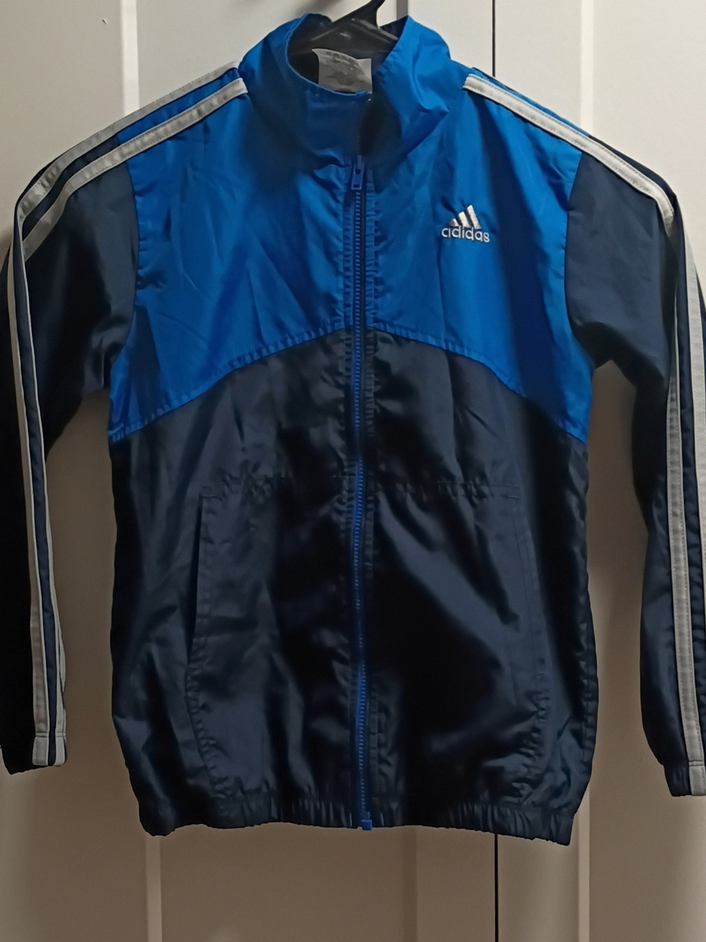 adidas Youth Navy & Royal Blue Colorblock Rain Jacket